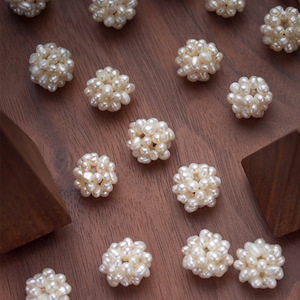 Hạt ngọc trai nước ngọt hình hoa dệt tay kích thước 13mm, phụ kiện trang trí móng tay tự làm - Product Image 1