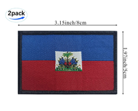 Écusson drapeau de la fierté haïtienne Écusson tactique décontracté en polyester avec conception de drapeau haïtien pour vêtements Chapeaux pour l'affichage du drapeau haïtien