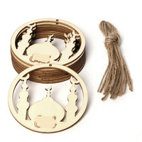 Nouvelle décoration de maison DIY Décoration du Ramadan Petit pendentif artisanal Ornement en bois non fini Artisanat en bois à peindre pour enfants Peinture
