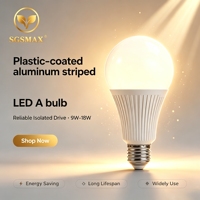 Ampoule en plastique rayée SGSMAX à bas prix, 9W-18W, AC 165-265V, usage intérieur, culot E27/B22, A60/A65/A70/A80, personnalisable