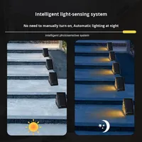 Nouvelle Lampe Murale Solaire Nocturne OEM d'Usine à Lumière Chaude, Sept Couleurs Fixes, Multi-Modes, pour Scène, Marches et Escaliers