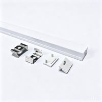 Profilé LED plat en aluminium pour décorations, canaux d'extrusion, couvre-bandes LED, éclairage d'angle, profilé LED en aluminium