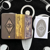 Cartes de tarot personnalisées pour le commerce international, très demandées, en boîte métallique, diverses versions anglaises, cartes oracle avec estampage à chaud doré et couleur