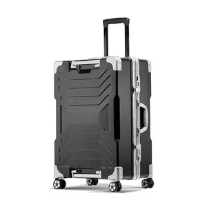 Custom TSA Code Lock Long-Distance Men Carry On Hard Plastic Suitcase Elegant Travel Luggage