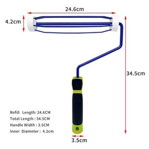 <span class=keywords><strong>Rodillo</strong></span> de Pintura con Marco de Alambre ANST de 7, 9 y 10 Pulgadas, 5 Alambres, Recubrimiento en Polvo Azul de 8 mm, Acero Inoxidable (Sus303), Industrial, Bricolaje, OEM, Personalizado - Product Image 6