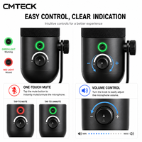 Microphones USB à condensateur professionnels CMTECK XM55 2026 avec réduction du bruit, micro cardioïde de bureau pour jeux et enregistrement