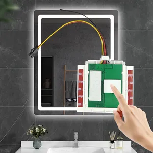 DC12V Led Mirror Light Touch Sensor With Time Temperature Display 1 Key Touch Sensor Dimmer Led Makeup Mirror Switch