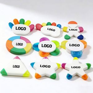 Marcadores Fluorescentes Personalizados de 5 Colores con Diseño de Flor, Marcadores con Logotipo Personalizado para Regalo o Publicidad - Product Image 1