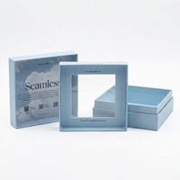 Boîte d'emballage carrée personnalisée pour extensions capillaires avec fenêtre, en papier de luxe, pour perruques, avec couvercle et base recyclables