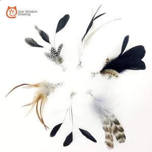 Çevre dostu tüy-kesilmiş çan ahşap saplı uzun kutup kedi Teaser oyuncak evcil dişler için temizlik ve anksiyete kabartma - Product Image 1