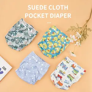Pañales de tela de bolsillo lavables reutilizables para bebés de nuevo diseño Pañal de tela exterior impermeable con inserto