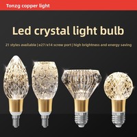 Lampe suspendue minimaliste créative en acrylique cristal de luxe style diamant, ampoule LED E27/E14, 6000K Ra>95