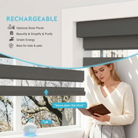 Persianas Inteligentes Zebra Automáticas Personalizadas con Energía Solar, Color Gris Oscuro, Completamente Opacas para Ventana