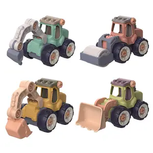 DIY Construction Toy Engineering Car Creative Truck Loading Unloading Plastic Truck Toy Assembly Kids Educational Toys