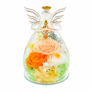 Fleur éternelle sous cloche en verre, bouquet de roses, cadeau de Noël, cadeau de la Saint-Valentin, ornement, vente en gros - Product Image 5