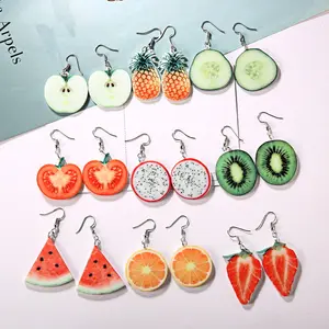 2023 Christmas gift creative fruit earrings pineapple fruit earrings clothing fruit watermelon party earrings