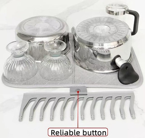 Wholesale Nordic Style Foldable Drying Mat, Reusable <b>Kitchen</b> Mat <b>for</b> Dish Rack, Non-Slip Waterproof <b>Drawer</b> <b>Liner</b> - Product Image 4