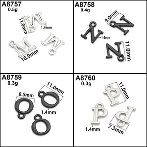 Ciondolo Personalizzabile in Lega di Zinco con 26 Lettere dell'Alfabeto, Superficie Liscia Multicolore per Accessori Fai-da-Te per Abbigliamento e Borse - Product Image 4