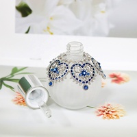 Atomiseur de parfum en métal en forme de cœur de 50 ml, pompe à huile essentielle, flacon en verre en forme de citrouille pour attar et sérum, rechargeable, décoration d'intérieur, cadeau # R59803