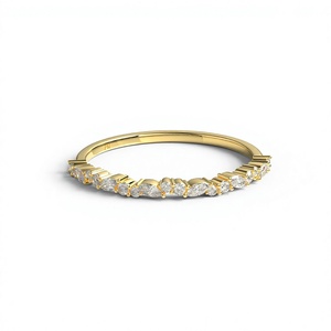 Luxury 18K Gold Plated Marquise And Round Diamonds Wedding Ring Eternity Ring Stackable Anniversary Band Fine Jewelry for Women - Product Image 1