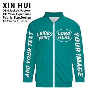Custom Winter Eco-Friendly Bomber <b>Jacket</b> <b>Men</b> Women Full Print Sublimation Windbreaker <b>Lightweight</b> Zipper Team Uniform Casual - Product Image 1