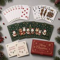 Cartes à Jouer de Noël KOKO Friends, Coffret Cadeau en Papier 300gsm, Boîte Magnétique à Noyau Noir et Dorure Or, Bords Rouges Dorés, Écologique, Pour Toute la Famille
