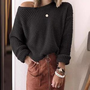 <span class=keywords><strong>Prix</strong></span> d'usine en gros Pulls décontractés en tricot pour femmes grandes tailles à manches longues, à motif floral marron ouvert, pour l'automne - Product Image 3