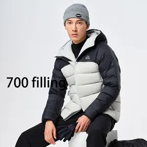 customized hooded design 700 filling goose down bubble puffer down jacket winter outdoor