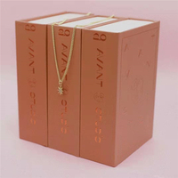 En gros 500 pcs/lot boîte d'emballage cadeau en carton personnalisée logo imprimé paquet de bijoux magnétique