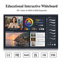 Tableau blanc interactif éducatif 55/65/75/86 pouces Ultra HD 4K LED, écran plat intelligent pour l'enseignement scolaire, écran tactile 50 points