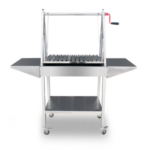<span class=keywords><strong>Parrilla</strong></span> de Carbón y Leña para Patio, Ajustable en Altura, de Acero, Modelo HDL28, Estilo Santa María, Asado, Barbacoa Argentina, con Carrito - Product Image 2