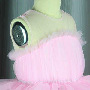 Abito <span class=keywords><strong>da</strong></span> festa per ragazza adulta e <span class=keywords><strong>fiore</strong></span> torta tinta unita abito <span class=keywords><strong>da</strong></span> sera in Tulle rosa a strati - Product Image 4