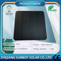 Panneau solaire haute efficacité 1,5W 5V1,5W 100mm*100mm PET laminé ETFE pour lampe solaire LED
