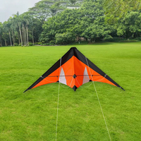 Cerf-volant de sport acrobatique orange à double ligne, personnalisé, populaire, durable, en polyester et fibre de verre, YUANFEI 123x54cm
