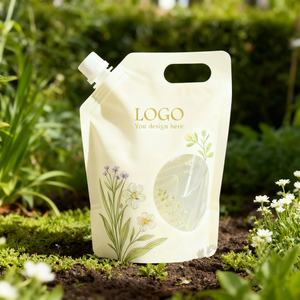High-quality Custom Biodegradable Stand up Spout <b>Pouch</b> 100ml 12oz 32oz for Soap Shampoo Liquid Detergent Cosmetic Refill - Product Image 2