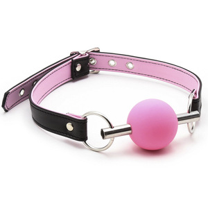 Produit phare : Équipement de bondage SM unisexe pour adultes, bâillon boule avec sangle <span class=keywords><strong>en</strong></span> cuir PU, jouets de contrainte pour couples fétichistes - Product Image 2