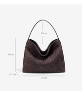 Sac hobo en daim tissé de luxe personnalisé, sac à main vintage de grande capacité, sac à bandoulière chic et souple pour femmes