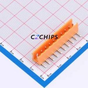 MXHT396R-3.96-10P-OE01-Cu-A Plug-in Terminal Block Bent Lead Through Hole,P=3.96mm Board-to-Board / Socket - Open 1x10P 3.96mm - Product Image 1