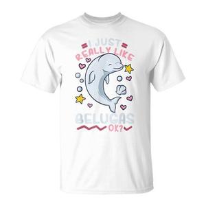 Camiseta con Diseño de Ballena Beluga, Unisex, para Adultos, Manga Corta, Cuello Redondo, Impresión Digital, para Actividades Promocionales - Product Image 1