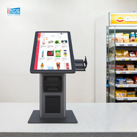 Terminal de commande en libre-service avec écran tactile de 21,5 pouces pour point de vente, avec imprimante intégrée, prise en charge du logo personnalisé, OEM
