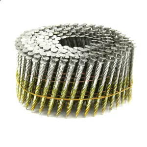 Coil Wire Nails Pallet Screw Shank Coil Nails Market Yellow Zinc White Pallet Coil Patter Nails