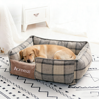 Coussin carré amovible et lavable pour petits animaux, canapé pour chien et chat, nid pour animaux de compagnie, rembourrage en fibres, fournitures pour animaux de compagnie toutes saisons