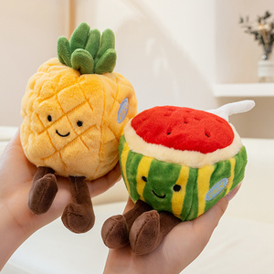 Boneka Plush Buah Seri Simulasi Kreatif, Ornamen Meja Durian & Stroberi yang Lucu, untuk Mesin Cakar - Product Image 5