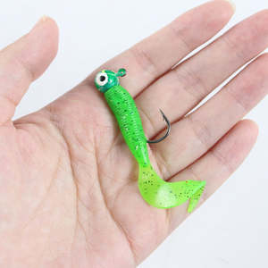 Selco vente en gros SGSL-10-5 tête plombée <span class=keywords><strong>leurre</strong></span> <span class=keywords><strong>de</strong></span> pêche grub souple avec crochet unique pour la pêche à la truite brochet bar - Product Image 5