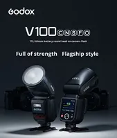 Flash rond Godox V100 C/N/S/O/P en plastique avec batterie, 100W, puissant, portable, télécommande