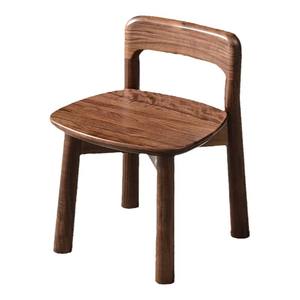 Taburete pequeño de nogal negro norteamericano, silla para niños, taburete para cambiar zapatos con respaldo, taburete de <span class=keywords><strong>madera</strong></span> maciza para sala de estar - Product Image 1