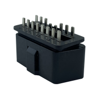 Conector OBD II Macho de 16 Pines, Color Negro, para Herramientas de Diagnóstico Automotriz y Lectores de Códigos ECU