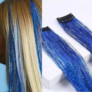 Schlussverkauf schöne synthetische Bling Bling Faser-Clip in Haarstück Tinsel Flechtenverlängerungen