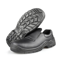 Chaussures de travail imperméables et antidérapantes pour hommes, en cuir microfibre noir, chaussures de sécurité de cuisine avec bout en acier