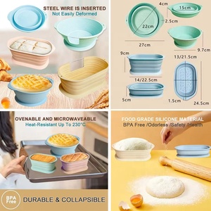 Manufacturer Custom Silicone Bread <b>Baking</b> Tray Mould Silicone Sustainable Bread Proofing Oval Basket for Kitchen <b>Accessories</b> - Product Image 3